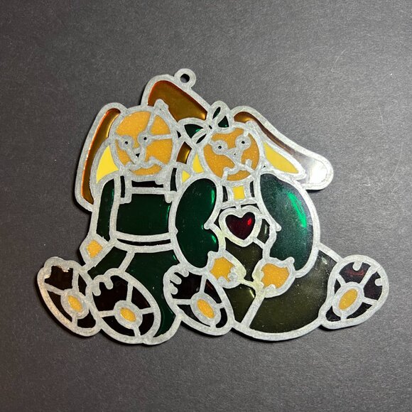 VTG Green Multicolor Plexiglass Acrylic Easter Bunny Rabbit Suncatcher Ornament - Picture 6 of 6